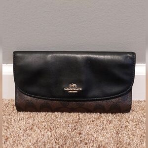 COACH Slim Trifold Wallet in Signature Coated Canvas